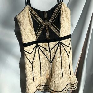 Free people crochet, velvet and sequin dress